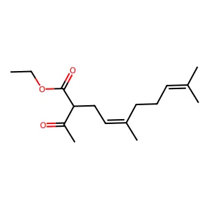 4,8-Decadienoic acid, 2-acetyl-5,9-dimethyl-, ethyl ester structure