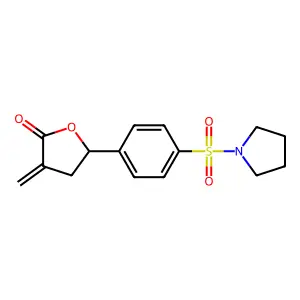 3-Methylidene-5-(4-pyrrolidin-1-ylsulfonylphenyl)oxolan-2-one structure
