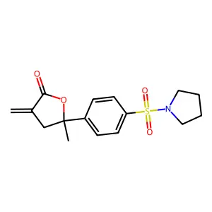 5-Methyl-3-methylidene-5-[4-(pyrrolidine-1-sulfonyl)phenyl]oxolan-2-one structure