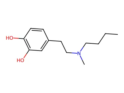 1,2-Benzenediol, 4-[2-(butylmethylamino)ethyl]- structure