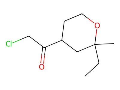 2-Chloro-1-(2-ethyl-2-methyltetrahydro-2H-pyran-4-yl)ethanone structure