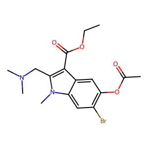 ethyl 5-(acetyloxy)-6-bromo-2-[(dimethylamino)methyl]-1-methyl-1H-indole-3-carboxylate structure