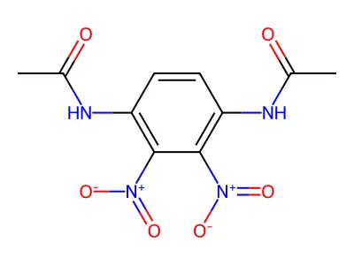 N,N'-(2,3-Dinitro-1,4-phenylene)bisacetamide structure