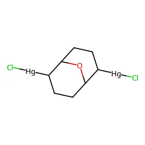 Chloro-[2-(chloromercurio)-9-oxabicyclo[3.3.1]nonan-6-yl]mercury structure