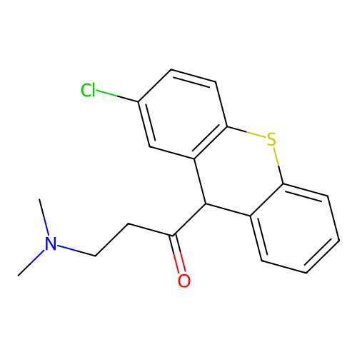 1-(2-chloro-9H-thioxanthen-9-yl)-3-(dimethylamino)-1-propanone structure