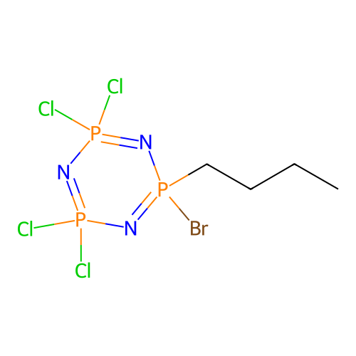 1-Butyl-1-bromotetrachlorocyclotriphosphazene structure