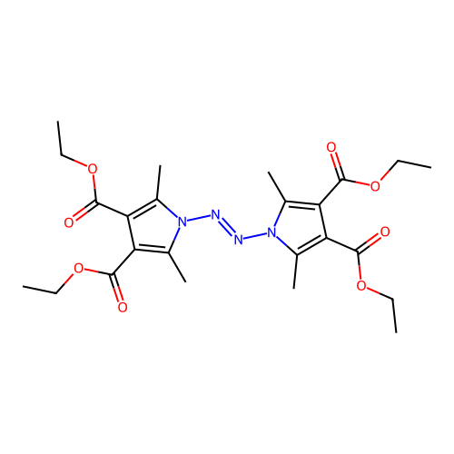 1H-Pyrrole-3,4-dicarboxylic acid, 1,1'-azobis[2,5-dimethyl-, tetraethyl ester structure