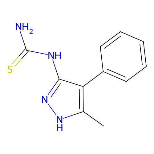 (5-methyl-4-phenyl-1H-pyrazol-3-yl)thiourea structure