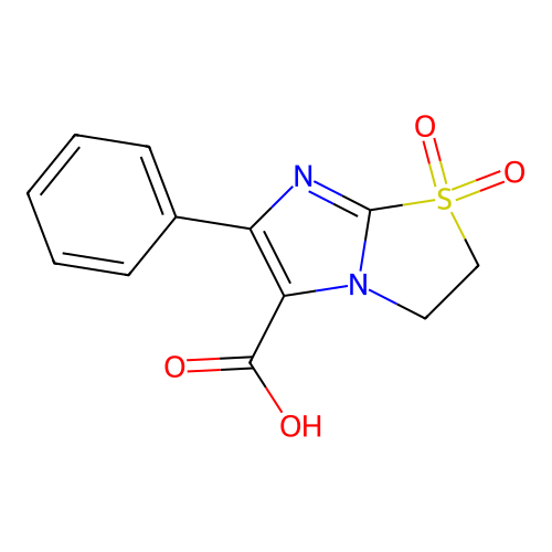 1,1-Dioxo-6-phenyl-2,3-dihydroimidazo[2,1-b][1,3]thiazole-5-carboxylic acid structure