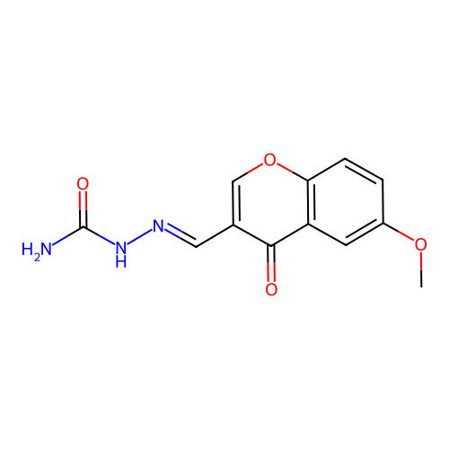 (E)-2-((6-methoxy-4-oxo-4H-chromen-3-yl)methylene)hydrazinecarboxamide structure