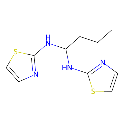 1-N,1-N'-bis(1,3-thiazol-2-yl)butane-1,1-diamine structure