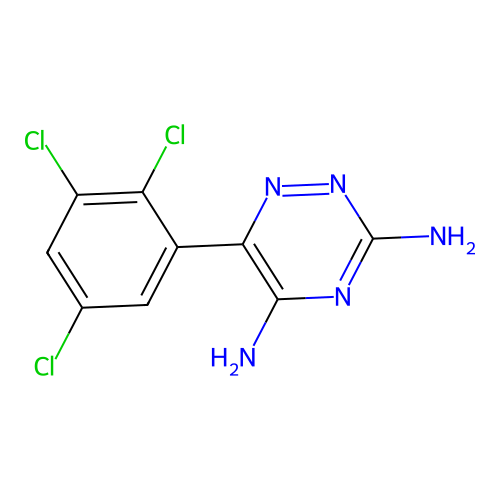 6-(2,3,5-Trichlorophenyl)-1,2,4-triazine-3,5-diamine structure