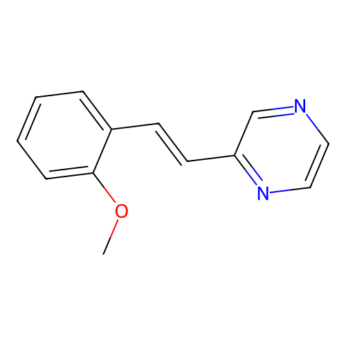 2-[(E)-2-(2-methoxyphenyl)ethenyl]pyrazine structure