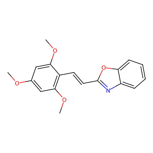 2-[2-(2,4,6-Trimethoxyphenyl)vinyl]-1,3-benzoxazole structure