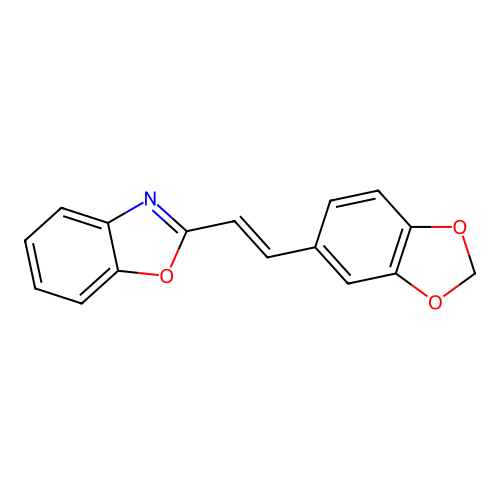 2-[2-(1,3-Benzodioxol-5-yl)vinyl]-1,3-benzoxazole structure