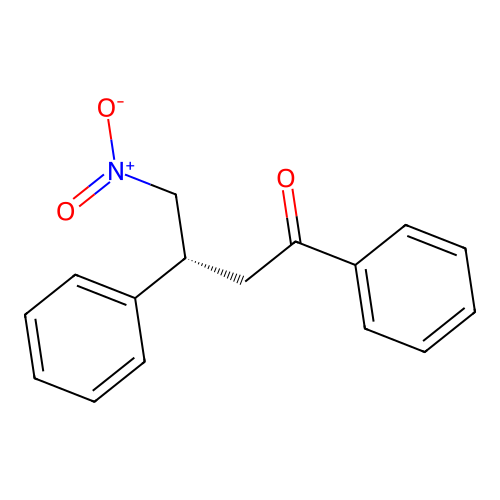 (3R)-4-nitro-1,3-diphenylbutan-1-one structure
