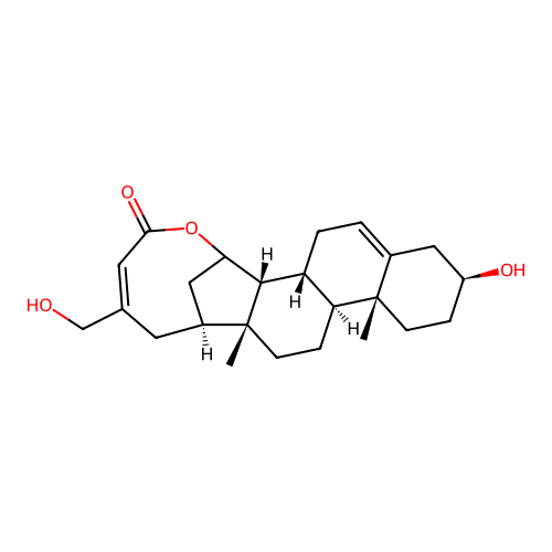 Homo-3beta-hydroxycard-5,22-dienolide structure