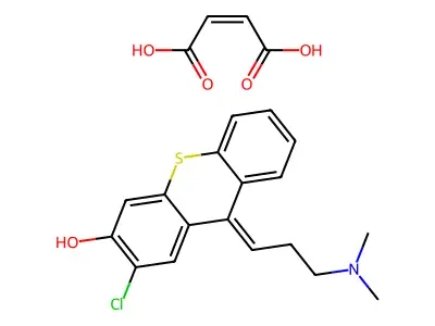 But-2-enedioic acid;2-chloro-9-[3-(dimethylamino)propylidene]thioxanthen-3-ol structure