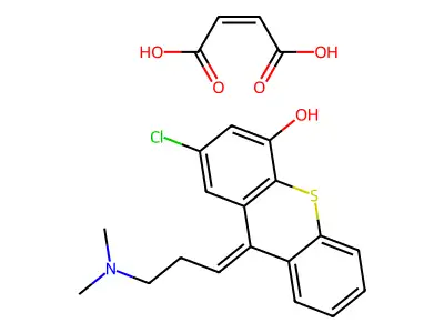 But-2-enedioic acid;2-chloro-9-[3-(dimethylamino)propylidene]thioxanthen-4-ol structure