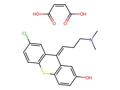 But-2-enedioic acid;7-chloro-9-[3-(dimethylamino)propylidene]thioxanthen-2-ol structure