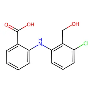 N-(3-chloro-2-hydroxymethylphenyl)anthranilic acid structure
