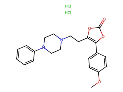 1,3-Dioxol-2-one, 4-(4-methoxyphenyl)-5-(2-(4-phenyl-1-piperazinyl)ethyl)-, dihydrochloride structure