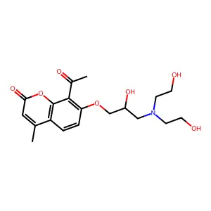 8-acetyl-7-[3-[bis(2-hydroxyethyl)amino]-2-hydroxypropoxy]-4 structure