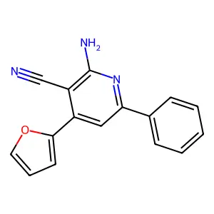 2-Amino-4-(2-furyl)-6-phenylnicotinonitrile structure