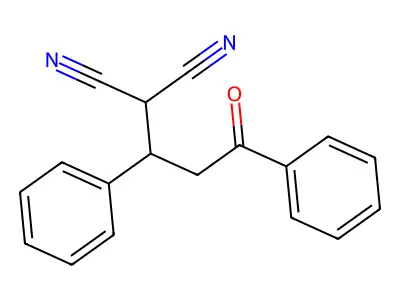 Propanedinitrile, (3-oxo-1,3-diphenylpropyl)- structure