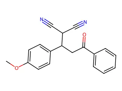 2-[1-(4-Methoxy-phenyl)-3-oxo-3-phenyl-propyl]-malononitrile structure