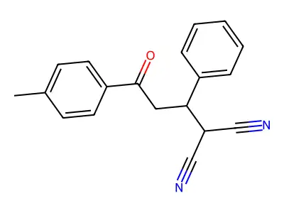 2-(3-Oxo-1-phenyl-3-p-tolyl-propyl)-malononitrile structure