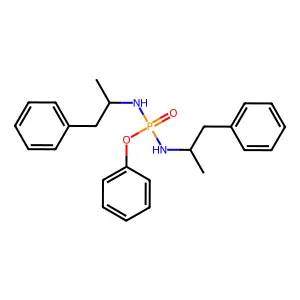 Phosphorodiamidic acid, N,N'-bis(alpha-methylphenethyl)-, phenyl ester structure
