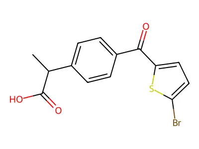 Benzeneacetic acid, 4-((5-bromo-2-thienyl)carbonyl)-alpha-methyl- structure