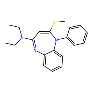 N,N-Diethyl-2-(methylthio)-1-phenyl-1H-1,5-benzodiazepin-4-amine structure