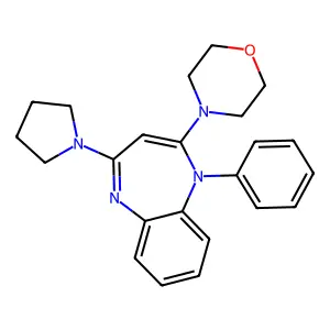 2-(4-Morpholinyl)-1-phenyl-4-(1-pyrrolidinyl)-1H-1,5-benzodiazepine structure