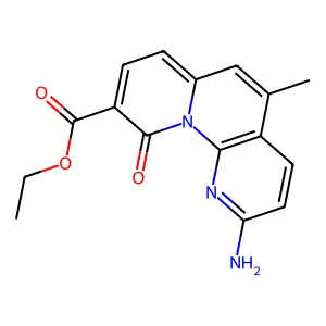 Ethyl 2-amino-5-methyl-10-oxopyrido[1,2-a][1,8]naphthyridine-9-carboxylate structure