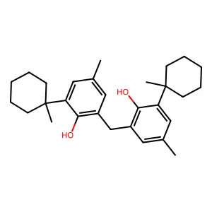 2,2'-Methylenebis(6-(1-methylcyclohexyl)-p-cresol) structure
