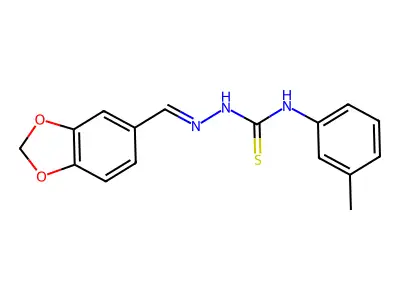 1-(1,3-Benzodioxol-5-ylmethylideneamino)-3-(3-methylphenyl)thiourea structure