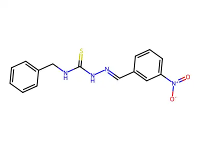 2-[(3-Nitrophenyl)methylene]-N-(phenylmethyl)hydrazinecarbothioamide structure