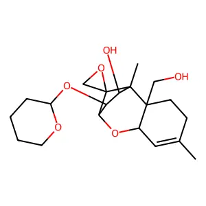 3-[(Oxan-2-yl)oxy]-12,13-epoxytrichothec-9-ene-4,15-diol structure