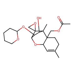 4-Hydroxy-3-[(oxan-2-yl)oxy]-12,13-epoxytrichothec-9-en-15-yl acetate structure