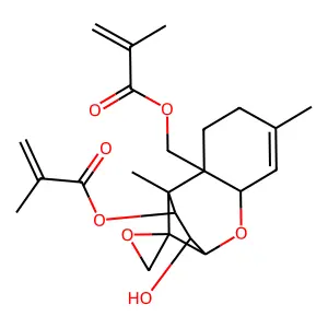 3-Hydroxy-12,13-epoxytrichothec-9-ene-4,15-diyl bis(2-methylprop-2-enoate) structure