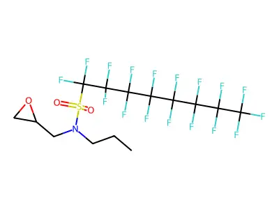N-Propyl-N-(2,3-epoxypropyl)perfluoro-n-octylsulfonamide structure