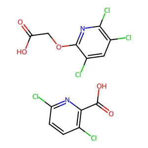 2-Pyridinecarboxylic acid, 3,6-dichloro-, mixt. with ((3,5,6-trichloro-2-pyridinyl)oxy)acetic acid structure