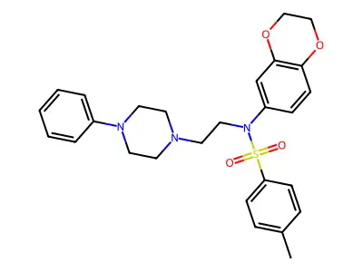 N-(2,3-Dihydro-1,4-benzodioxin-6-yl)-4-methyl-N-[2-(4-phenyl-1-piperazinyl)ethyl]benzenesulfonamide structure