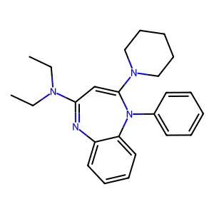 N,N-Diethyl-1-phenyl-2-(piperidin-1-yl)-1H-1,5-benzodiazepin-4-amine structure