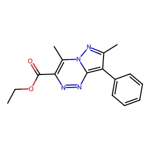 Ethyl 4,7-dimethyl-8-phenylpyrazolo[5,1-c][1,2,4]triazine-3-carboxylate structure