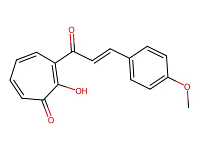 2-Hydroxy-3-[3-(4-methoxyphenyl)prop-2-enoyl]cyclohepta-2,4,6-trien-1-one structure