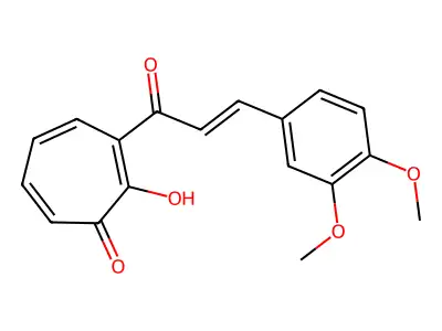 3-[3-(3,4-Dimethoxyphenyl)prop-2-enoyl]-2-hydroxycyclohepta-2,4,6-trien-1-one structure