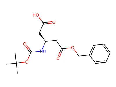 (3S)-5-(benzyloxy)-3-{[(tert-butoxy)carbonyl]amino}-5-oxopentanoic acid structure